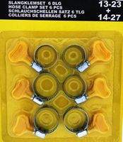 12 teil. Schlauch-Schellen-Set 13 -27 mit Anzeih-Schlüssel