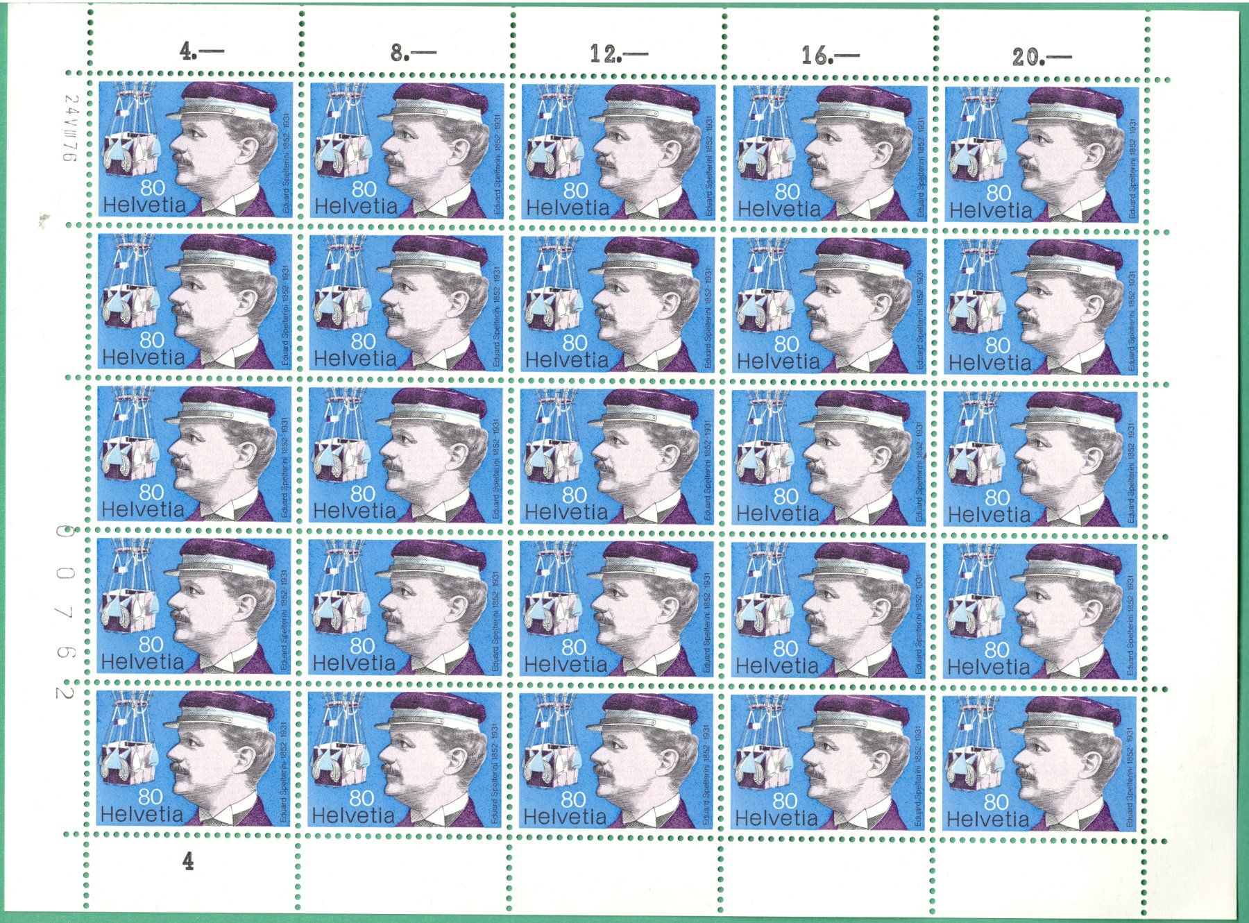 Tutti i francobolli: Kleinbogen  1977  Portaitmarken  Eduard  Spelterini  postfri – Nuovo (secondo la descrizione) da Mellingen venduto da Ginger