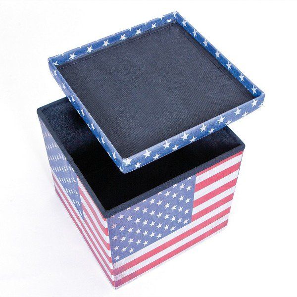 Sgabelli: Faltbox Hocker Aufbewahrungsbox Stars & Stripes – Nuovo e nell'imballaggio originale da Kriens venduto da Mikado-Geschenke 1