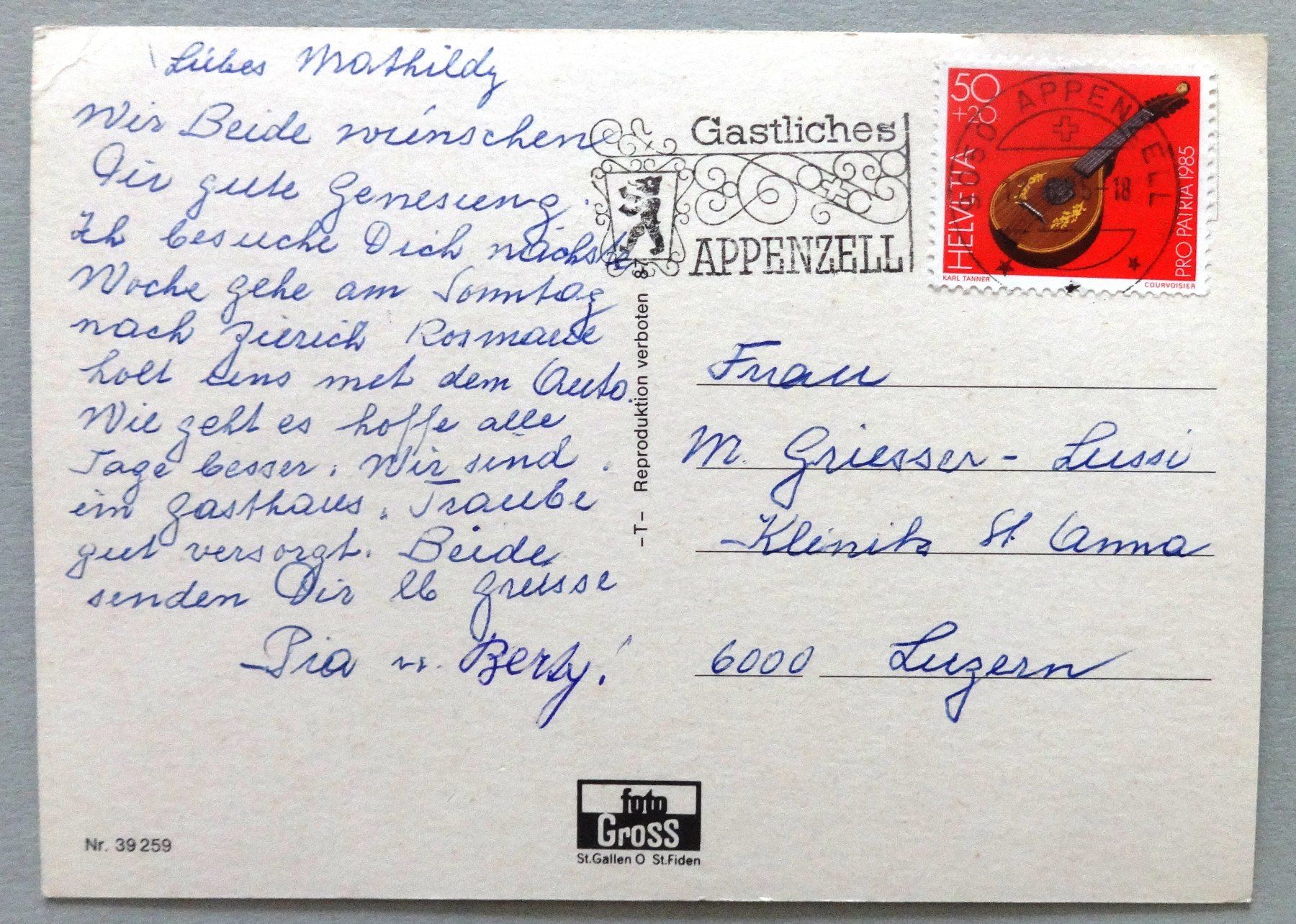 Ansichtskarten: Appenzell, Fronleichnam-Prozession – Gebraucht aus Fétigny von Billy2miny 1