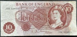 Ten Shillings Note, Bank of England, Rarität, Top Zustand