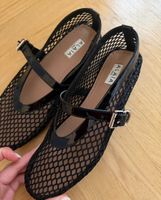 Alaia Ballerinas aus Mesh, schwarz, Gr. 42