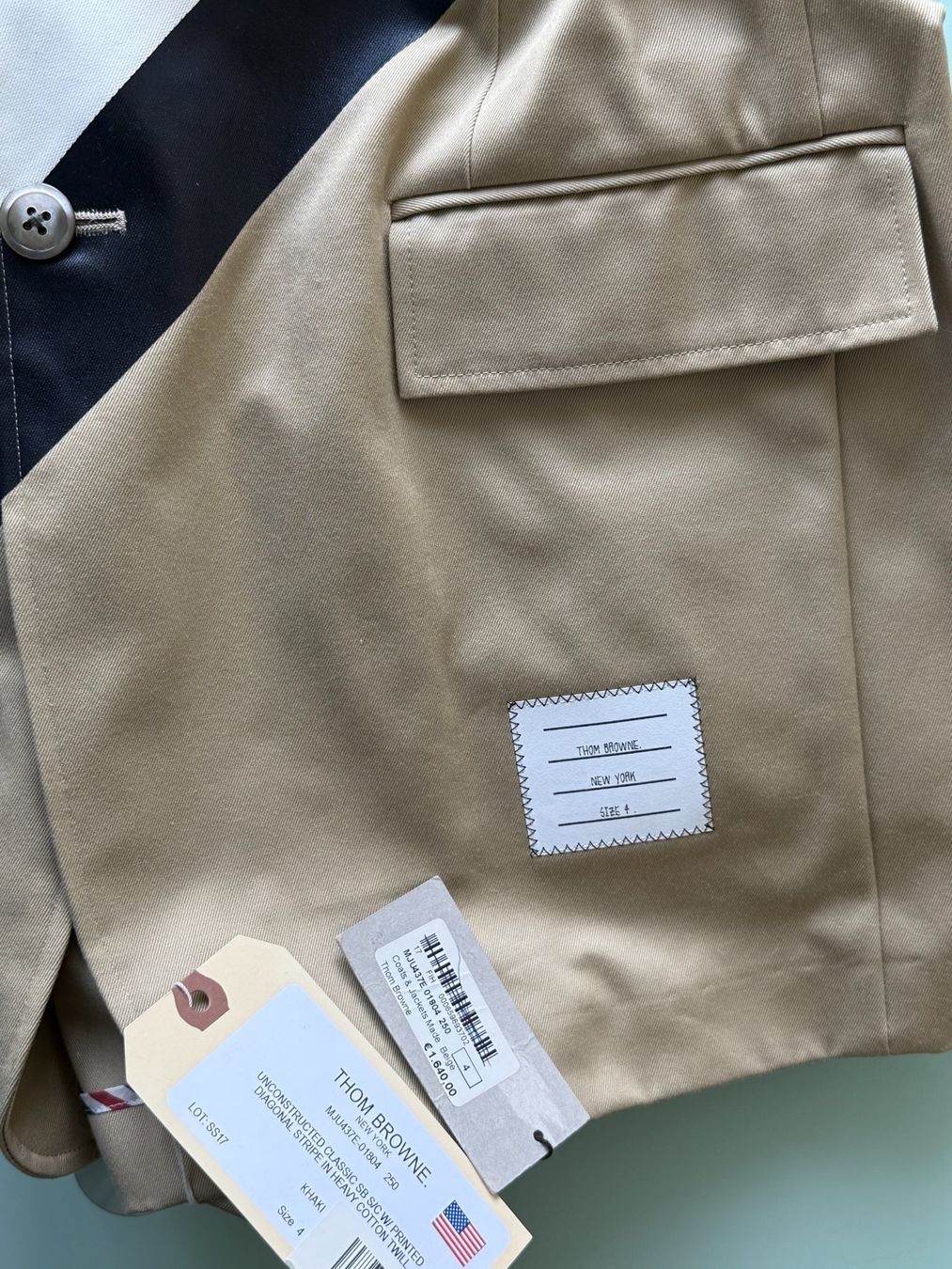 Jacken: THOM BROWNE Diagonal Unconstructed BeigeBlazer Jacket 4 / 52 – Neu (gemäss Beschreibung) aus Kreuzlingen von kruezbiz 7