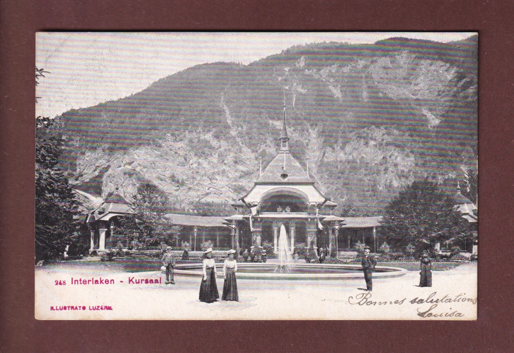 Cartoline postali: INTERLAKEN - Kursaal - 1907 – Usato da Pully venduto da nicecards-shop