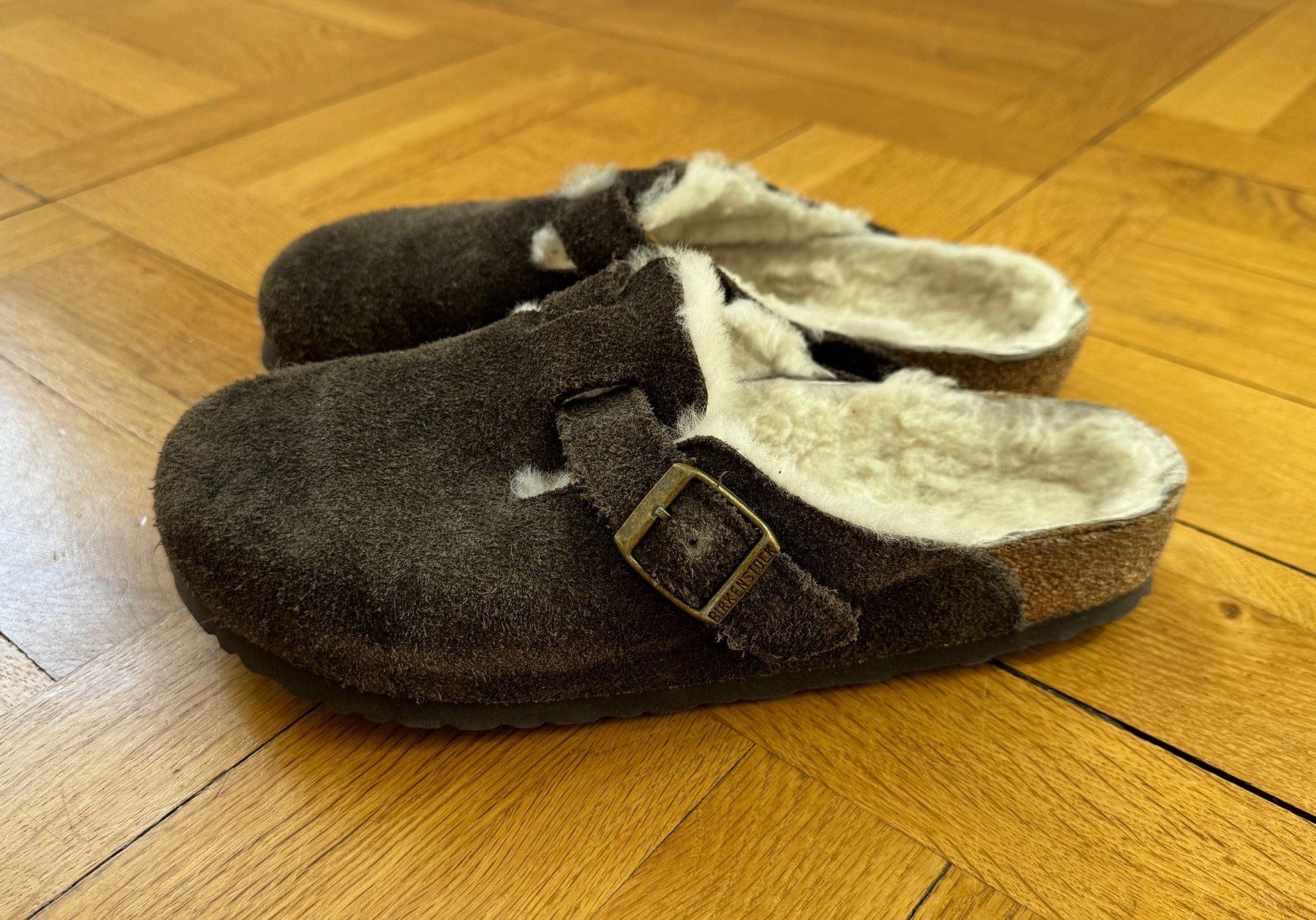 Birkenstock Scarpe da uomo: Birkenstock Boston mit Lammfell - Gr. 40 – Usato da Zürich venduto da Stopfgans 1