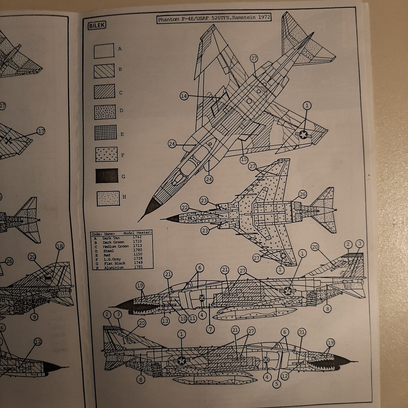 Kit di modellismo & Modellini statici: 3139 ... Mc.D.D. F-4 E/F Phantom ... Bilek 926 – Usato da Bonstetten venduto da Benibanny59 2