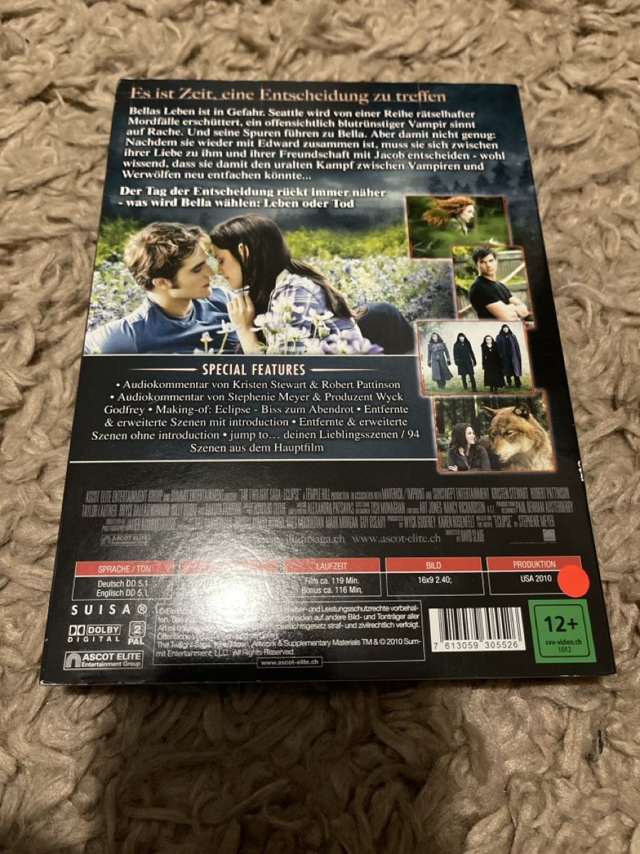 Tutti i DVDs: Twilight Eclipse Biss zum Abendrot DVD - Top Zustand! – Usato da Unterkulm venduto da AnoliOccasion 2