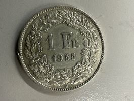 1 Fr. Silber Schweiz 1955 ss