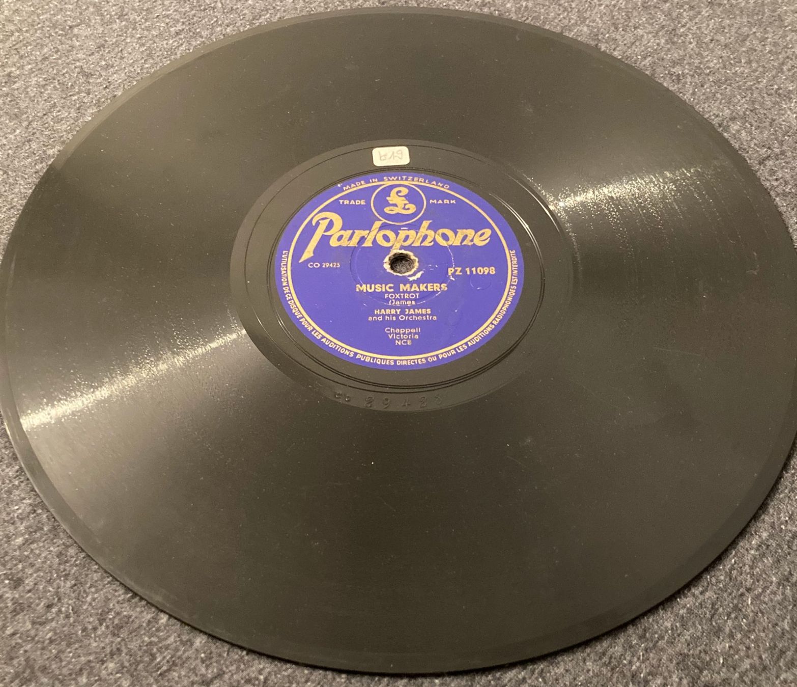 Dischi in vinile: Parlophone Schellack Harry James PZ 11098 – Usato da Stans venduto da canberra04