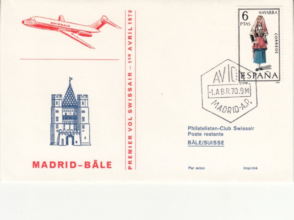 Tutti i francobolli: SLH RF 70.2b Madrid-Basel – Usato da Bürglen TG venduto da StampGraf
