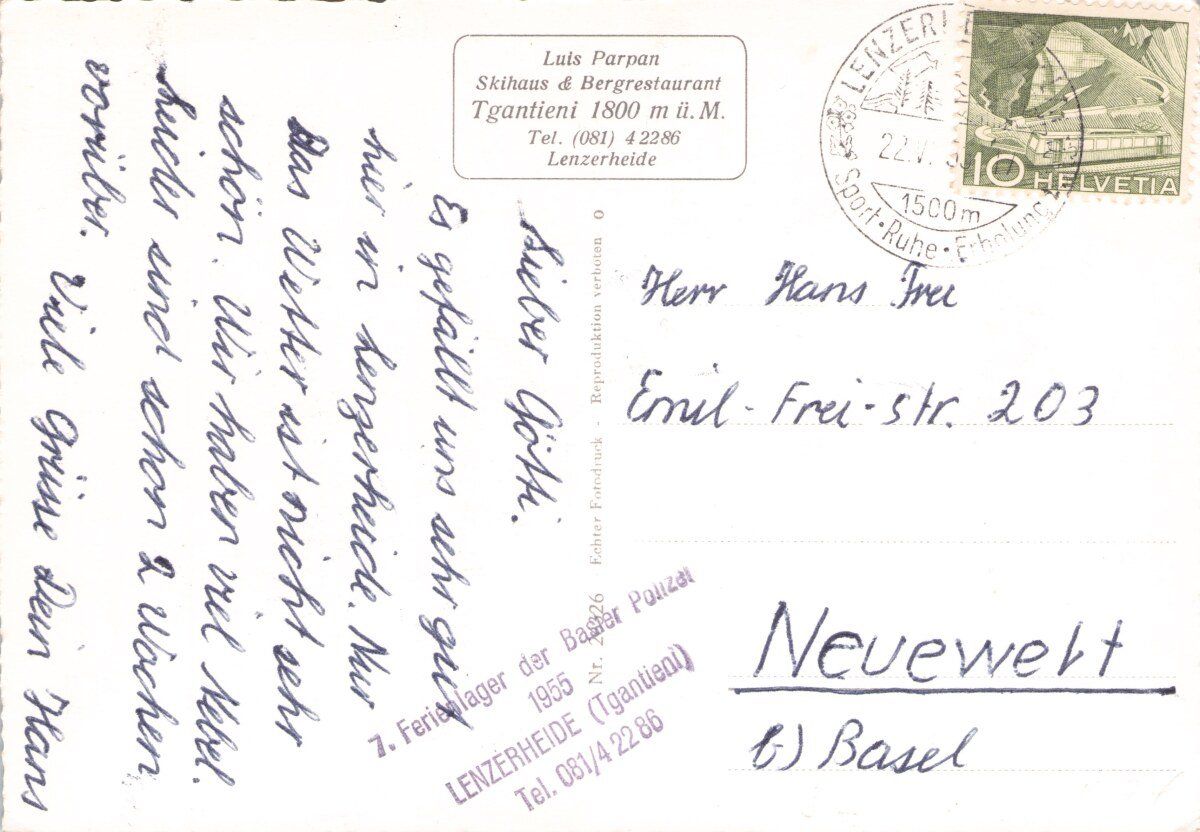 Cartoline postali: Lenzerheide GR // 1955 Dorf noch wenig verbaut – Usato da Basel venduto da intermezzo12 1