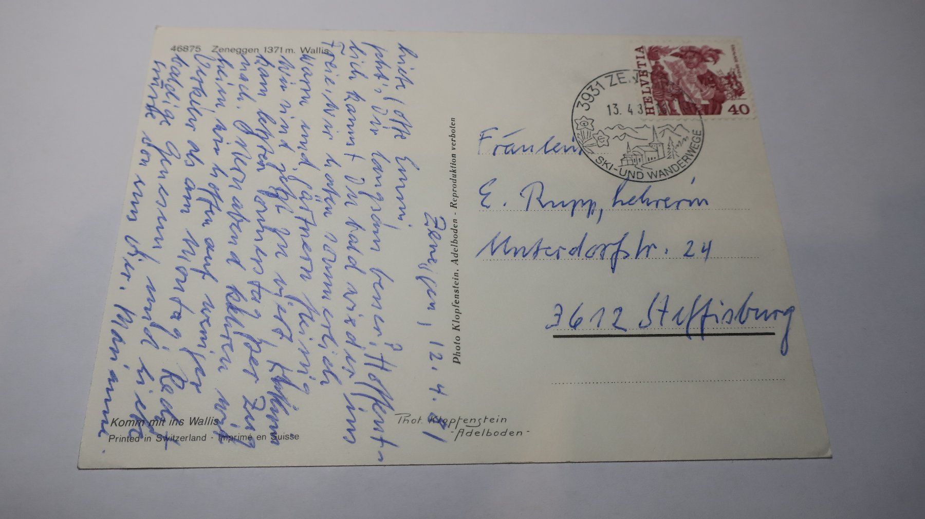 Ansichtskarten: Zeneggen Multivues  1981 – Gebraucht aus Cormoret von Pascalll2001 2