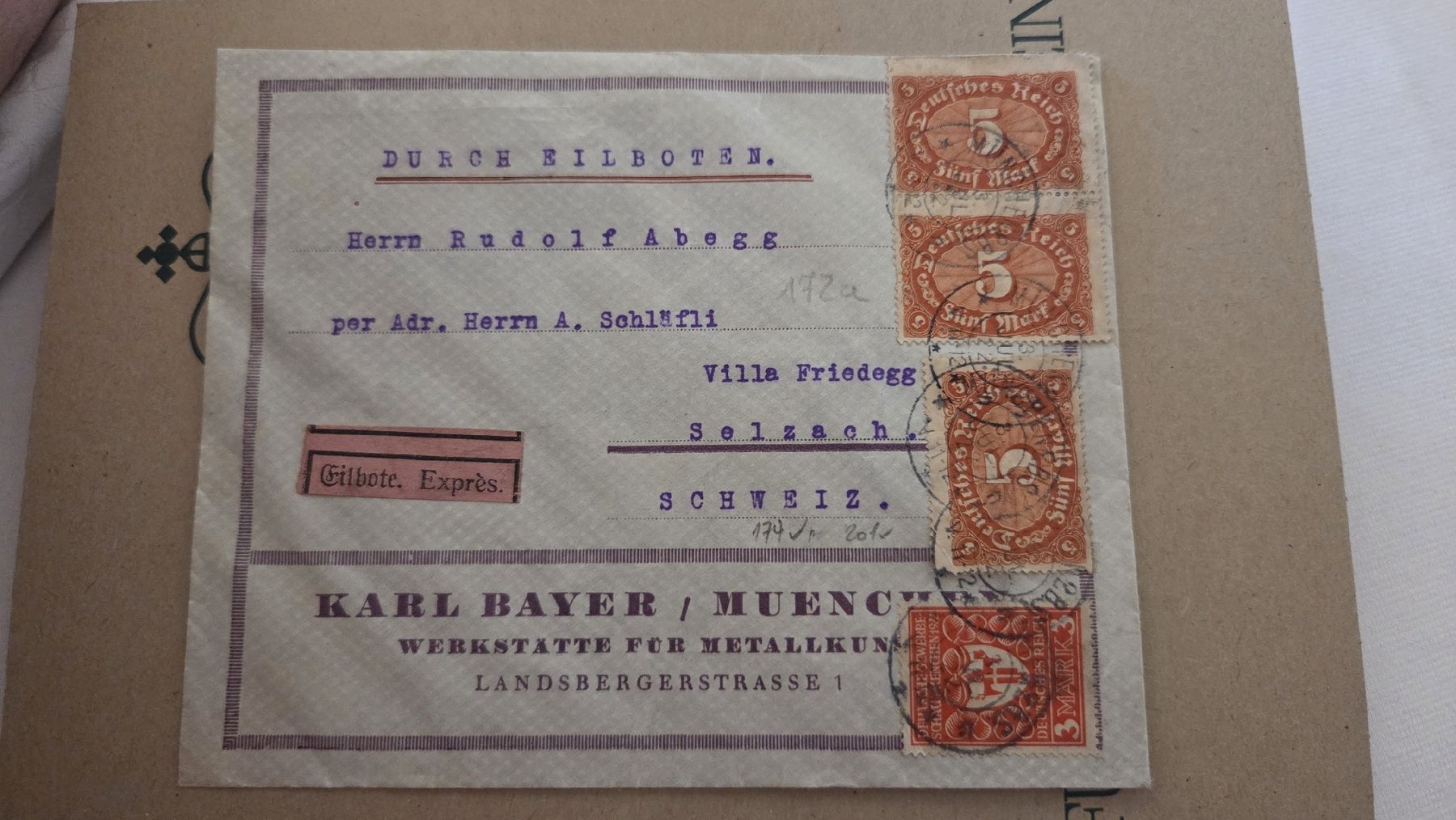 Tutti i francobolli: 1922 Express  Deutsches Reich – Usato da Arni AG venduto da Moth68