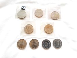 Lot de neuf pièces comm. 5.- frs 
