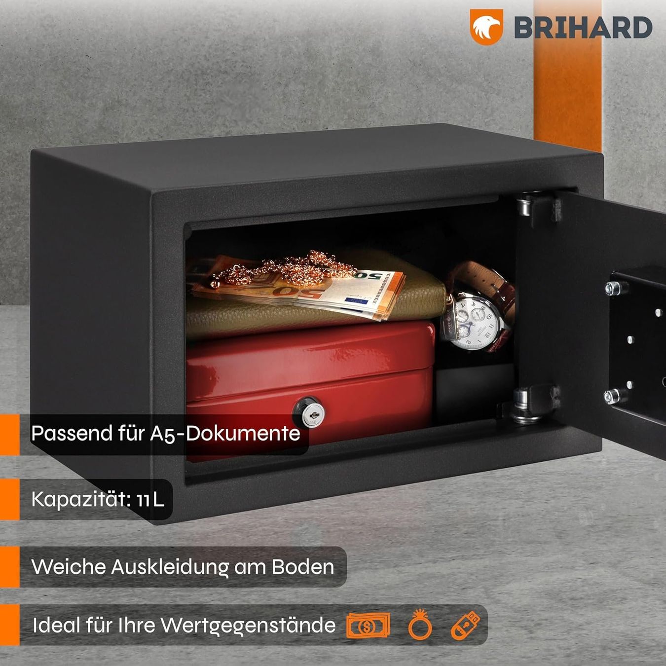 Tresor: Home Tresor Safe Sicherheitschloss 11L mit Doppelbartschloss – Neu und originalverpackt aus Wittenbach von SELVARO 2