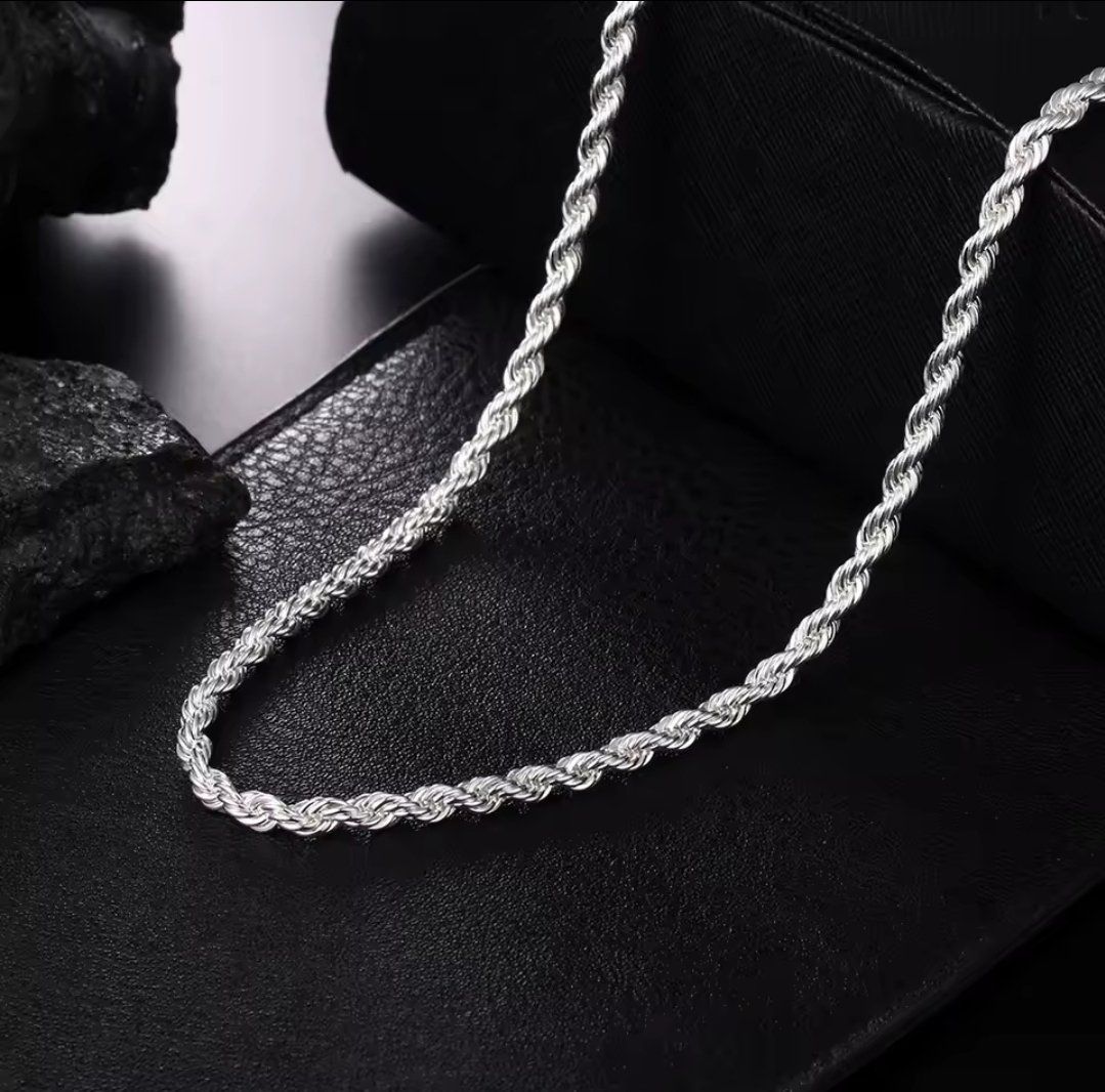 Colliers: Schöne Kette, 925 versilbert, 55 cm, 2 mm Breite – Neuf (Voir description) à Grenchen par maretop 4