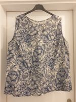 SEIDENTOP  beige/blau, runder Ausschnitt Gr. 42 (wie NEU)