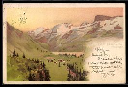 Künstler-AK Engstlenalp, Mit See, Titlisgruppe