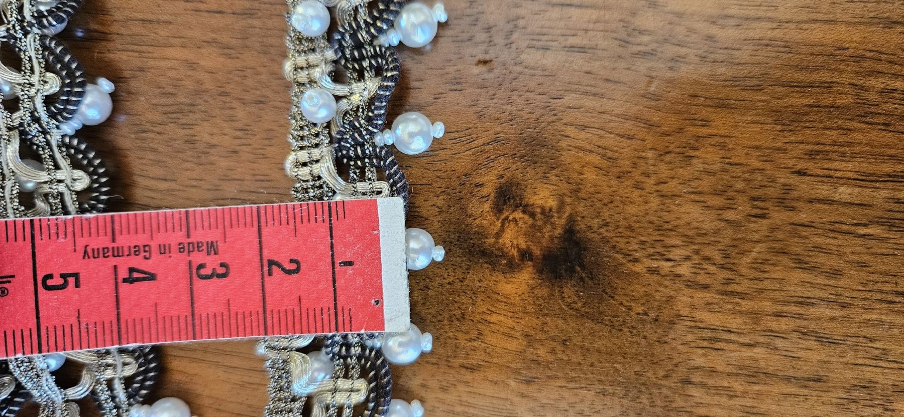 Stoffe: ruban argenté avec perles 90cm – Neu (gemäss Beschreibung) aus Carouge GE von Lea000 2