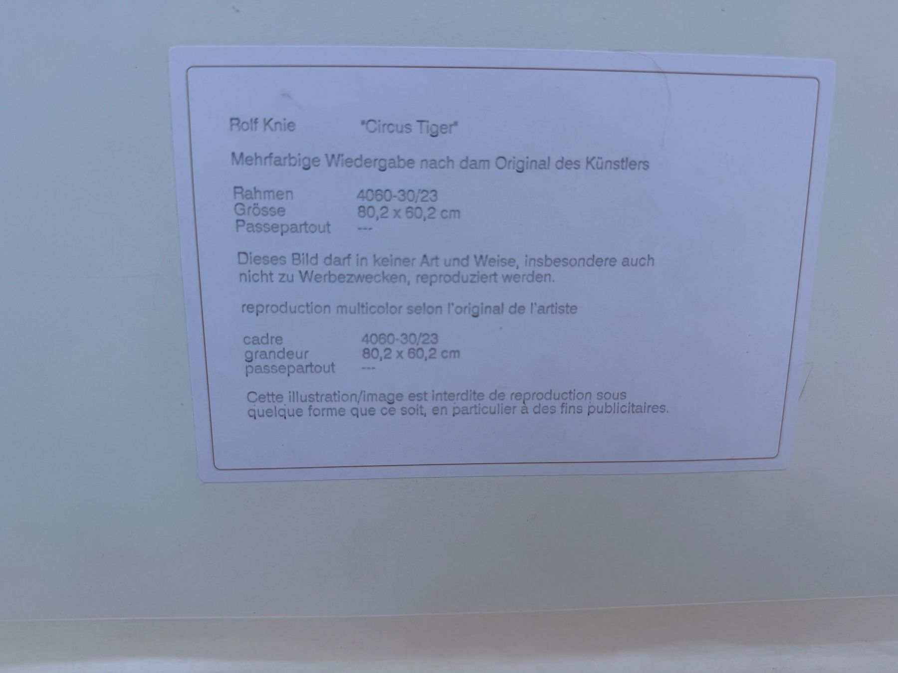 Foto & Immagini: Rolf Knie "Circus Tiger" – Usato da Wallbach venduto da storm64 1