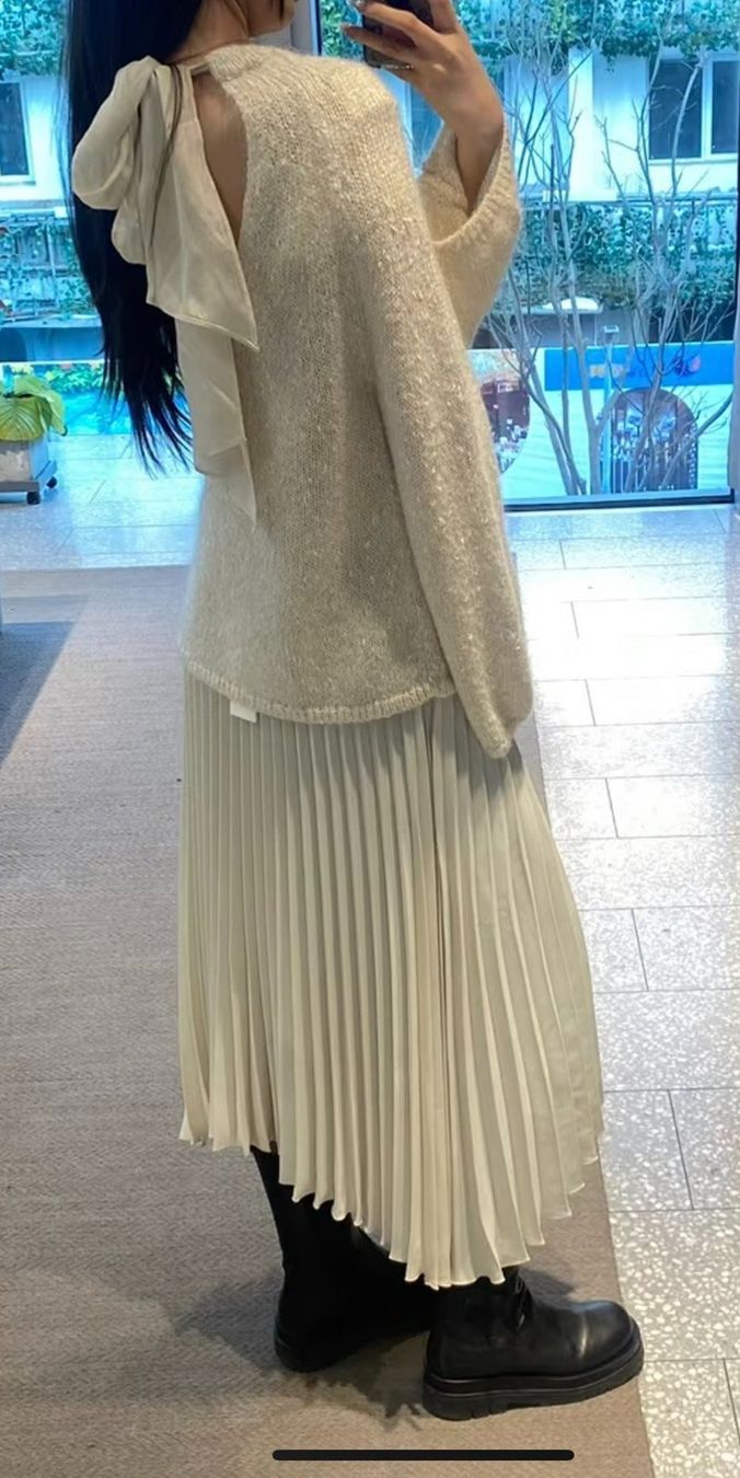 Arket Maglioni & Felpe: Wunderschöner Strickpullover mit Schleife, ivory, Gr. M/38 – Usato da Zürich venduto da Sakura888 7