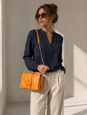 ZARA Umhängetasche Tasche mit Kette  orange NEU