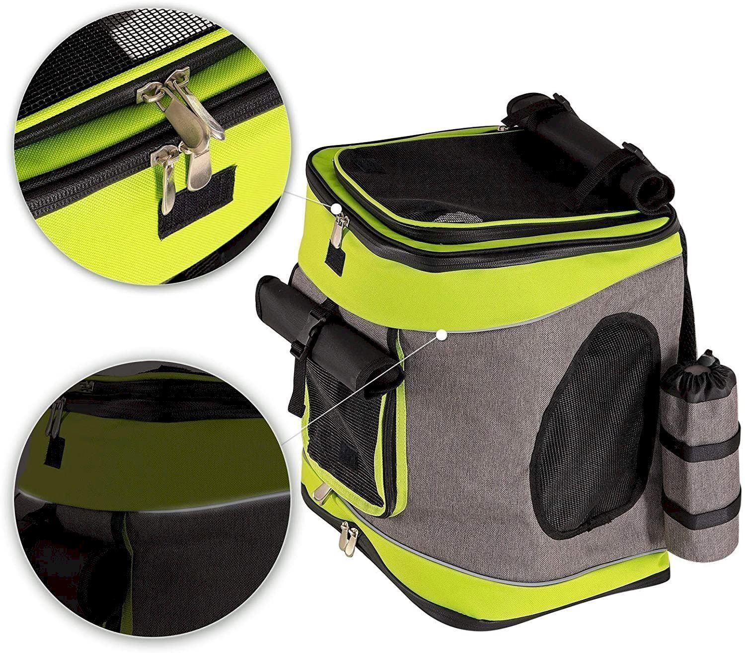 Gabbie, trasporto & Sicurezza: Haustierrucksack faltbare grau/grün – Nuovo e nell'imballaggio originale da Bottighofen venduto da zaap 3