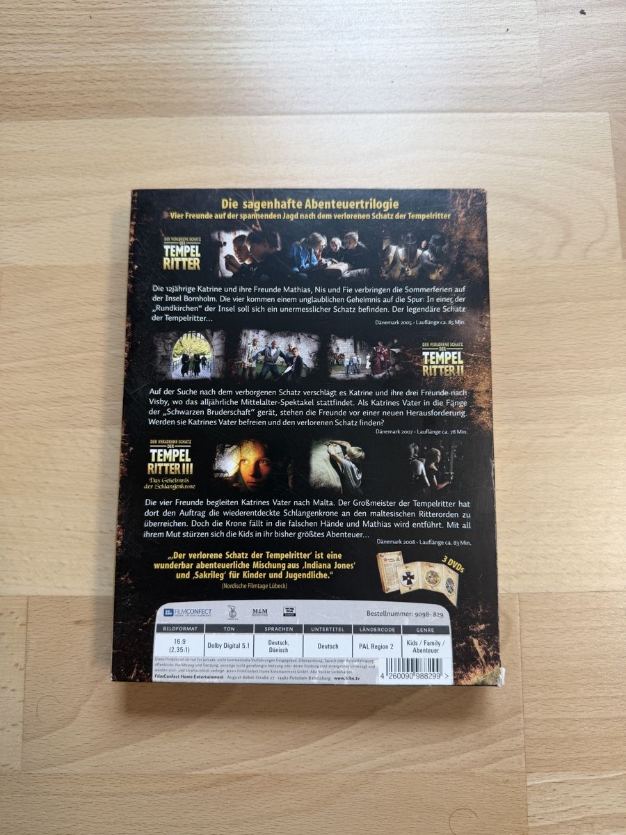 Tutti i DVDs: Der verlorene Schatz der Tempelritter Trilogie DVD Box – Usato da Niederglatt ZH venduto da sim_gj7s 1