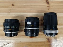 Minolta Vintage Linsenset (3x) + EF Adapter - Starter Kit