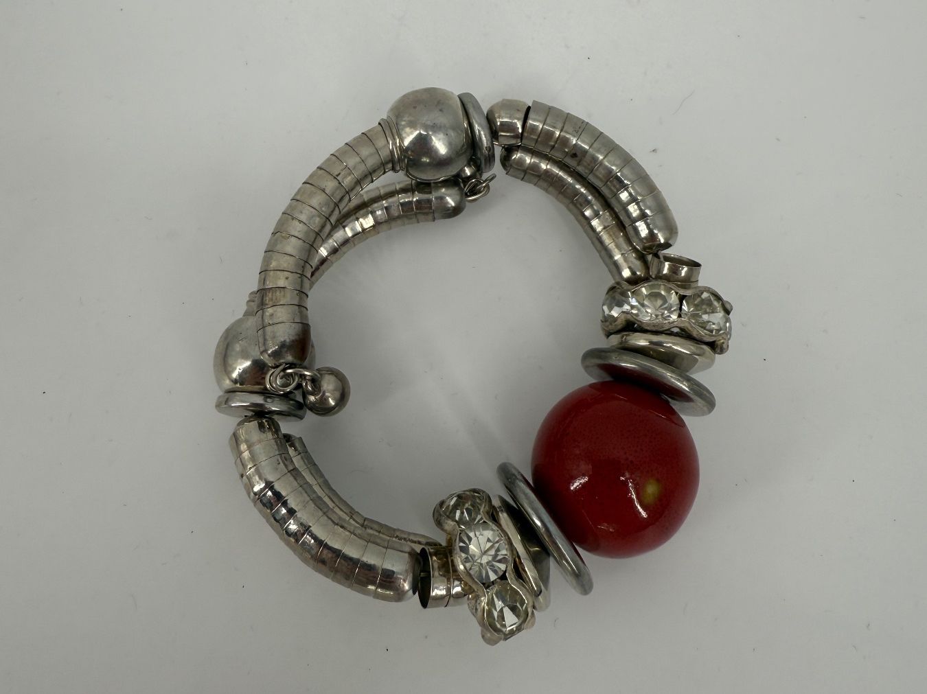Bracciali & Braccialetti: Modeschmuck Armband/ Armreif, Silber Rot – Usato da Auenstein venduto da moin. 1