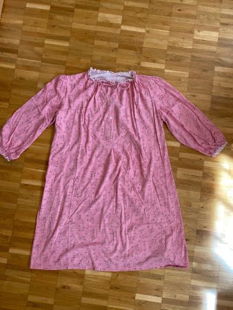 Nacht Kleid Gr.38-42 Rosa Länge 90 cm, Baumwolle