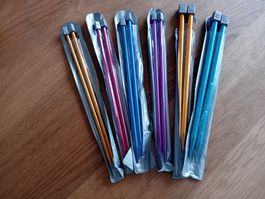 Stricknadeln Aluminium Mehrfarbig 2.0-10.0 mm 12 Stk. Neu