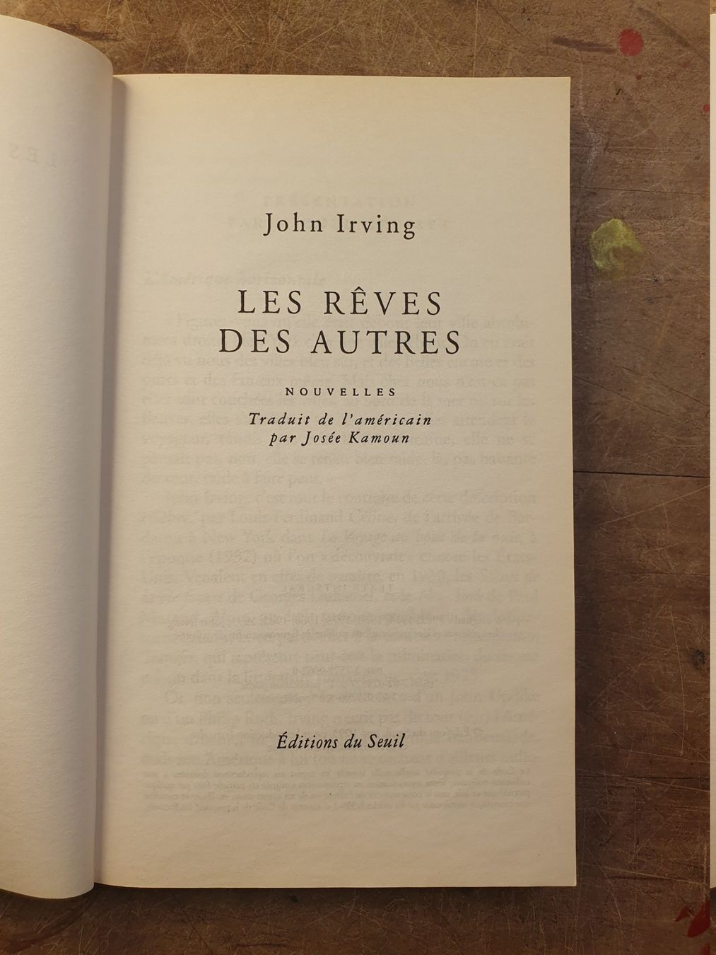 Bücher: Les Reves des autres - John Irving – Gebraucht aus Zürich von loosebone 2