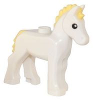 LEGO 82445pb02 White Horse, Foal with 1 Stud on Back