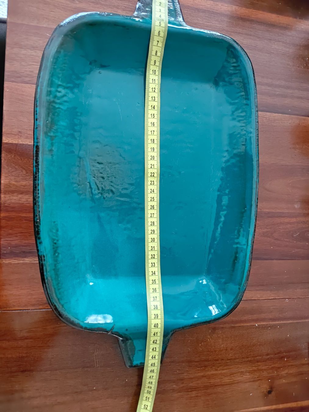 Servierplatten: Large Pottery Ceramic Teal Glazed Serving Platter Artisan – Gebraucht aus Geneve von readycat 2