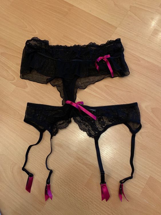 Porte-jarretelles en dentelle florale noir dailiz rouge Undiz | La Redoute