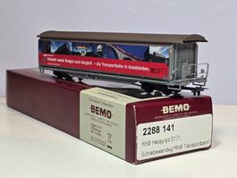 Bemo, 2288141, RhB, Schiebewandwagen, RhB Transportbahn, Neu