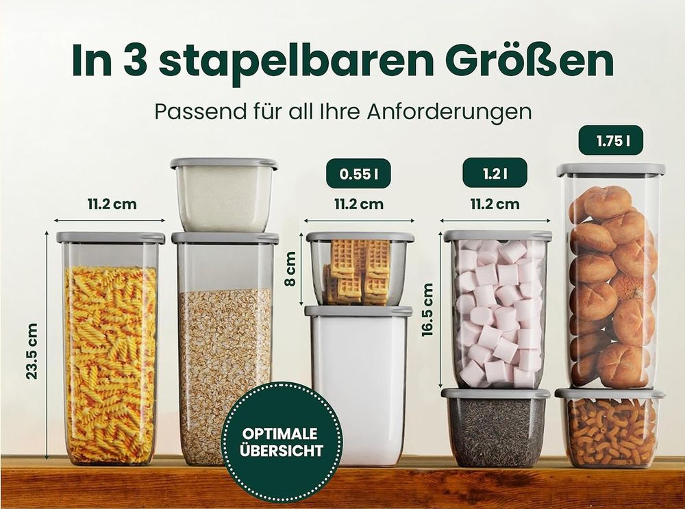 Duroecsain Vorratsdosen 5kg Luftdicht - Lebensmittelaufbewahrung Für Reis & Mehl | Küchenvorratsbehälter Mit Deckel
