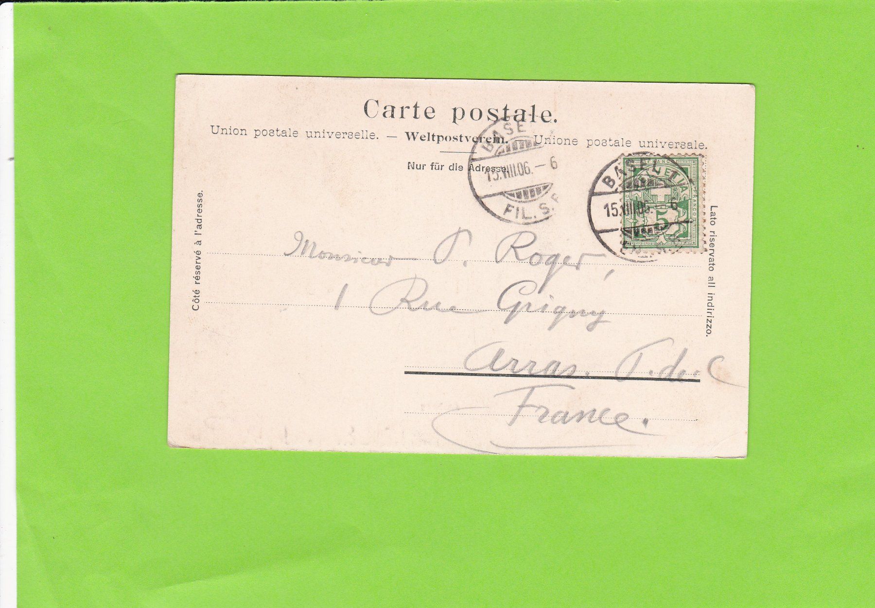 Ansichtskarten: Aarburg--1906 – Gebraucht aus St. Peterzell von neckertal 1