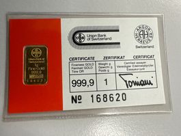 1g Goldbarren UBS