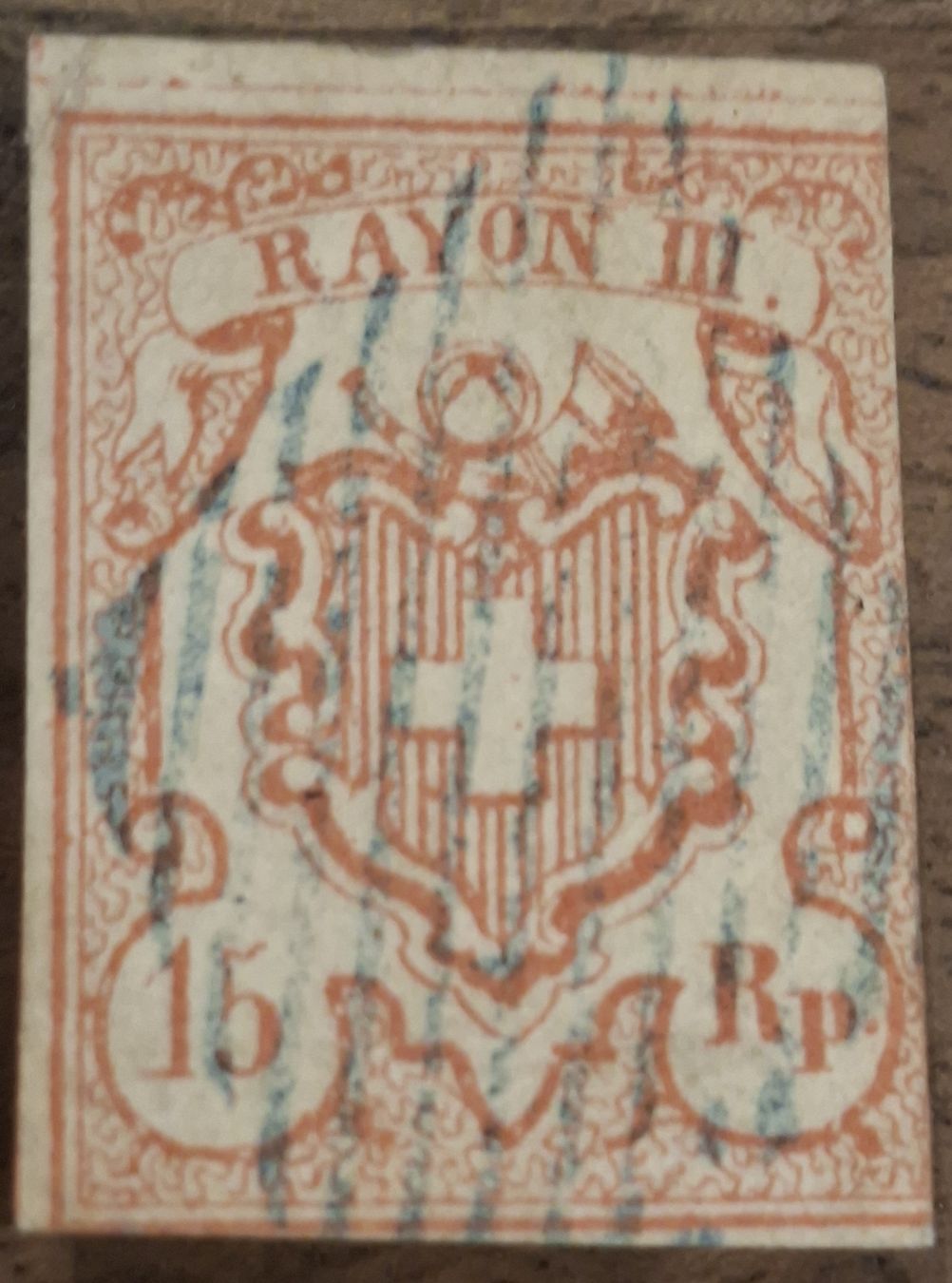 Tutti i francobolli: Rayon Nr. 20 Typ 10 blaue Raute – Usato da Balgach venduto da SIMEON27