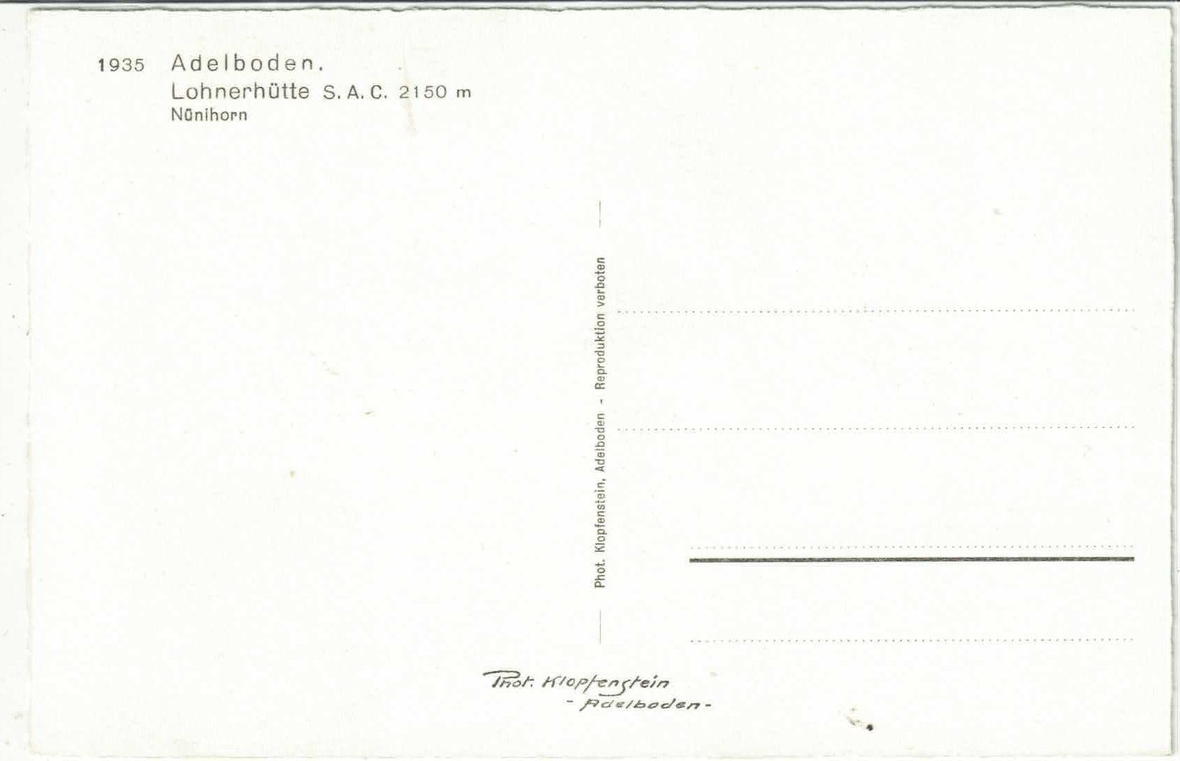 Cartoline postali: Adelboden - Lohnerhütte S.A.C. – Usato da Ettingen venduto da Kartenplanet 1