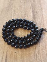 1 Strang Natürliche 5A schwarze Turmalin Perlen 6 mm
