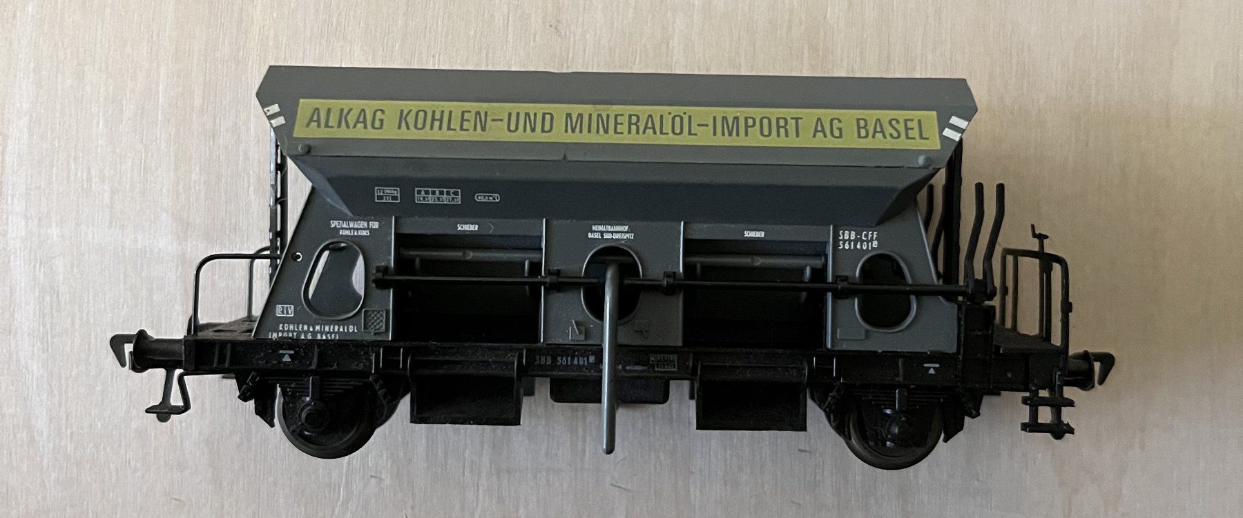 Fleischmann Modellini di ferrovie: Fleischmann Wagon trémie Alkag AG Basel – Usato da SION venduto da Patrick1950