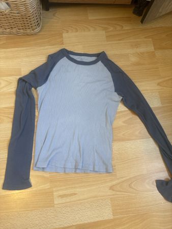 Langarmshirt Brandy Melville grau blau Baumwolle Einheitsg