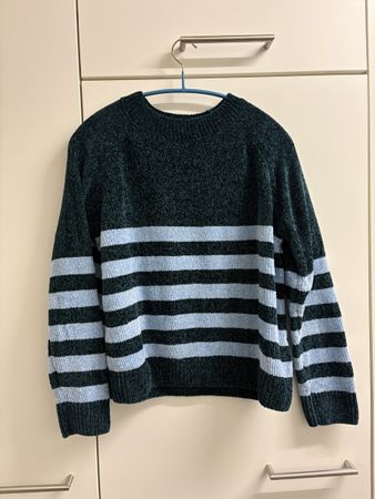 Maglione Natura a righe verde e azzurro taglia M