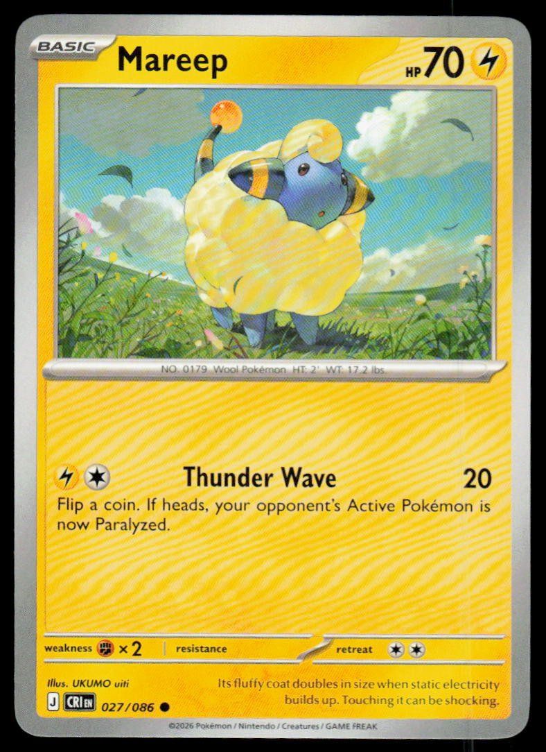 Pokémon Carte collezionabili: Pokemon Mareep 027/086 – Usato da Herisau venduto da Pokemon2025
