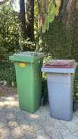 Grau-roter Abfallcontainer 120 Liter gebraucht