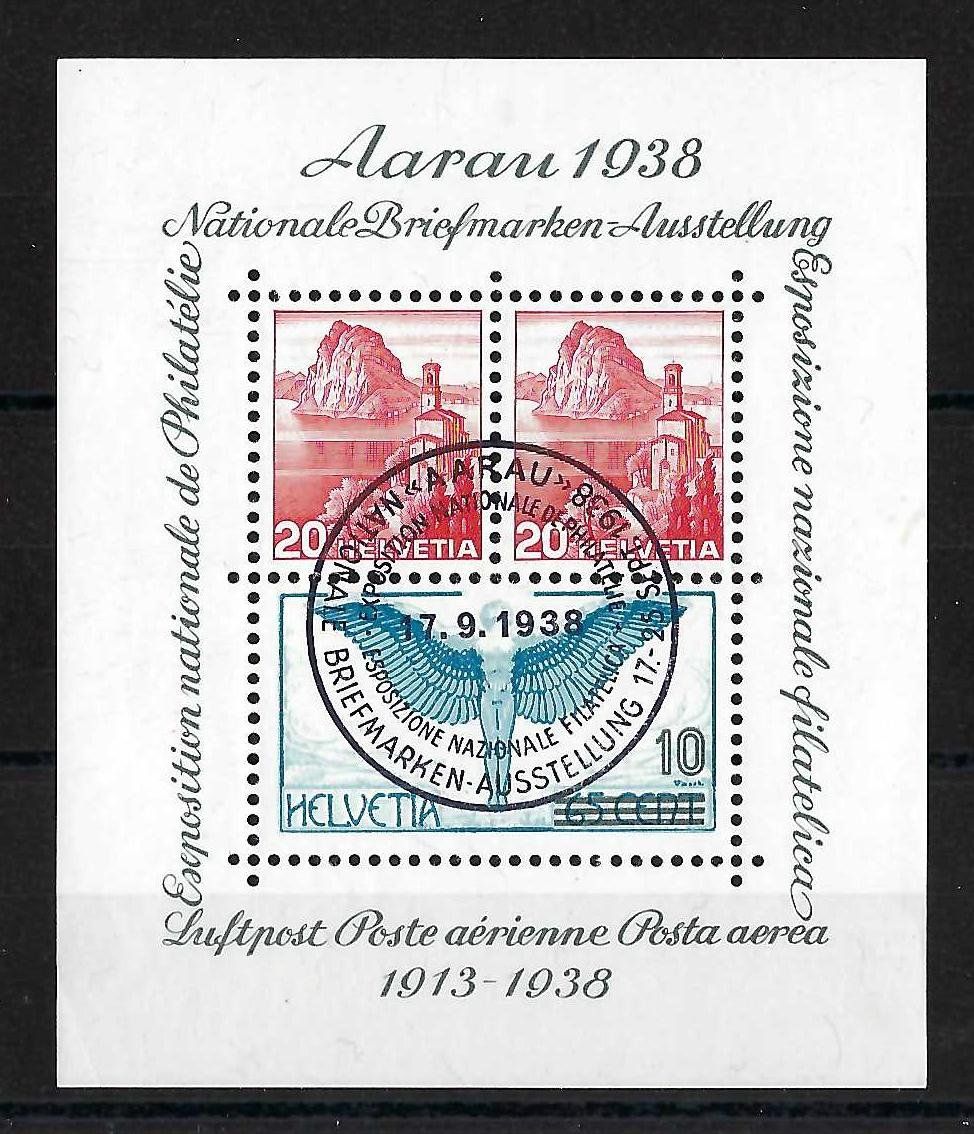 Tutti i francobolli: 1938, W11, AARAUER BLOCK, ET-0 – Usato da Pura venduto da ulisse1957
