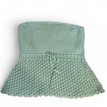 Green crochet tube top with tie detail from hollister